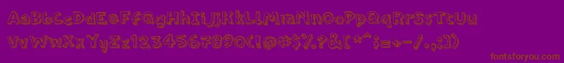 PfamateurLineshadow-Schriftart – Braune Schriften auf violettem Hintergrund