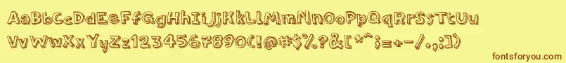 PfamateurLineshadow Font – Brown Fonts on Yellow Background