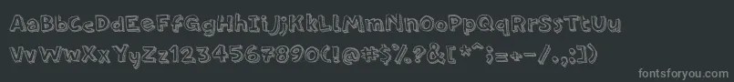 フォントPfamateurLineshadow – 黒い背景に灰色の文字