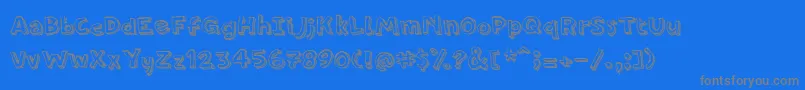 PfamateurLineshadow Font – Gray Fonts on Blue Background