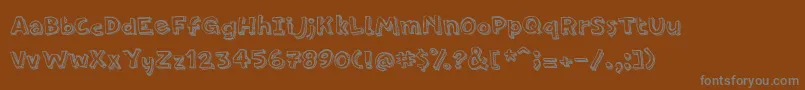 フォントPfamateurLineshadow – 茶色の背景に灰色の文字