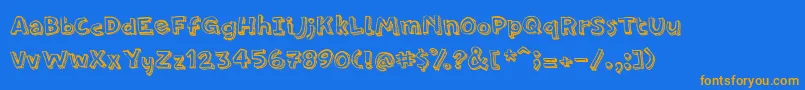 PfamateurLineshadow Font – Orange Fonts on Blue Background