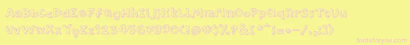 フォントPfamateurLineshadow – ピンクのフォント、黄色の背景
