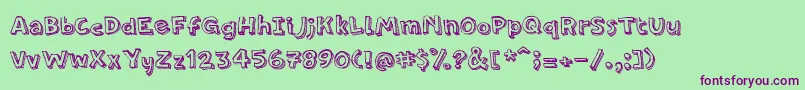 PfamateurLineshadow Font – Purple Fonts on Green Background