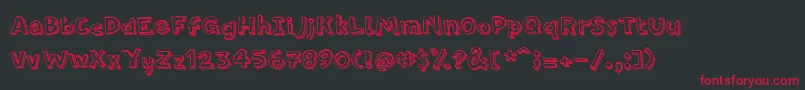 フォントPfamateurLineshadow – 黒い背景に赤い文字