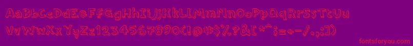 フォントPfamateurLineshadow – 紫の背景に赤い文字