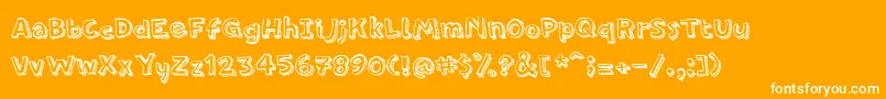 PfamateurLineshadow-Schriftart – Weiße Schriften auf orangefarbenem Hintergrund