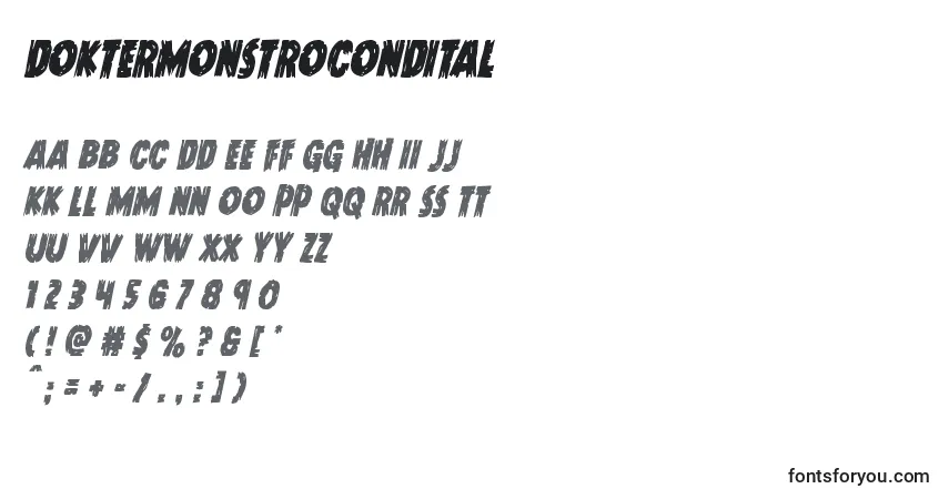 Шрифт Doktermonstrocondital – алфавит, цифры, специальные символы