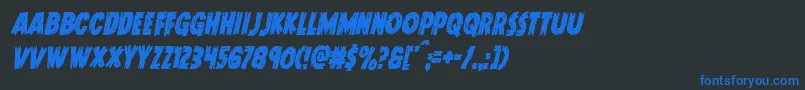 Doktermonstrocondital Font – Blue Fonts on Black Background
