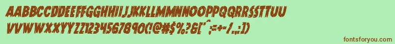 フォントDoktermonstrocondital – 緑の背景に茶色のフォント