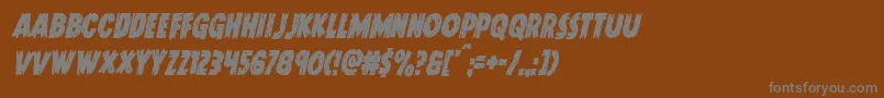 フォントDoktermonstrocondital – 茶色の背景に灰色の文字