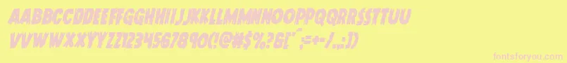 Doktermonstrocondital Font – Pink Fonts on Yellow Background