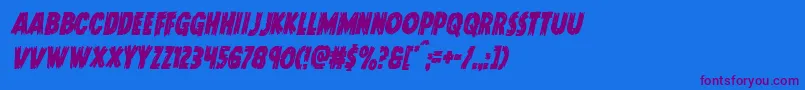 Doktermonstrocondital Font – Purple Fonts on Blue Background