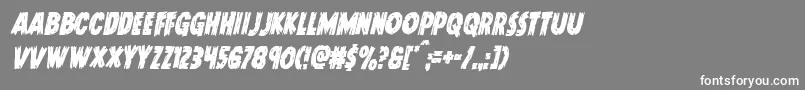 フォントDoktermonstrocondital – 灰色の背景に白い文字