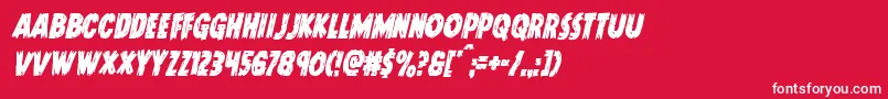 フォントDoktermonstrocondital – 赤い背景に白い文字