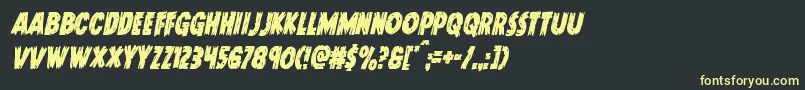 フォントDoktermonstrocondital – 黒い背景に黄色の文字