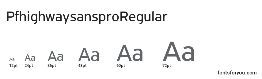 PfhighwaysansproRegular Font Sizes