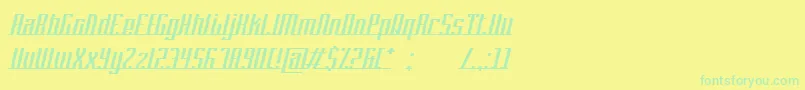PlatformEightConnection Font – Green Fonts on Yellow Background