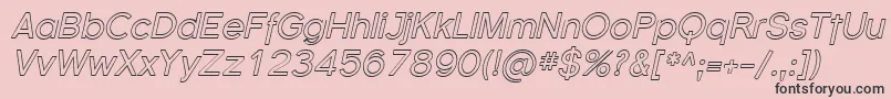 Fonte FlorencesansOutlineItalic – fontes pretas em um fundo rosa