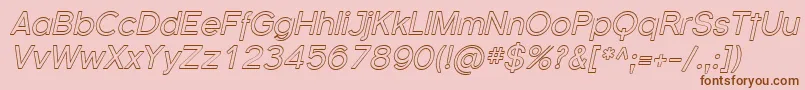 Fonte FlorencesansOutlineItalic – fontes marrons em um fundo rosa