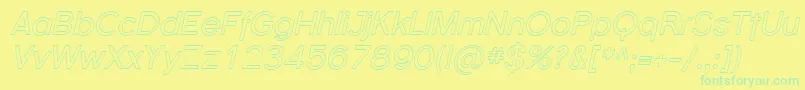 FlorencesansOutlineItalic Font – Green Fonts on Yellow Background