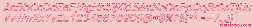 FlorencesansOutlineItalic Font – Red Fonts on Pink Background