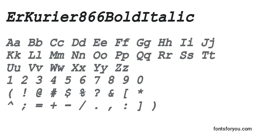 Шрифт ErKurier866BoldItalic – алфавит, цифры, специальные символы