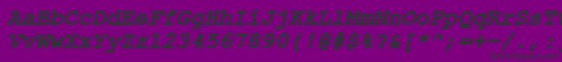 フォントErKurier866BoldItalic – 紫の背景に黒い文字