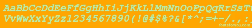 ErKurier866BoldItalic Font – Green Fonts on Orange Background