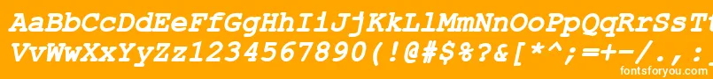 ErKurier866BoldItalic Font – White Fonts on Orange Background