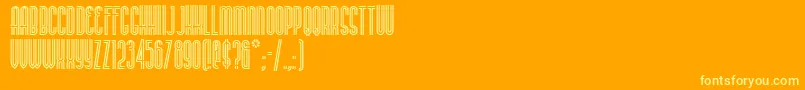Fonte Buenan – fontes amarelas em um fundo laranja