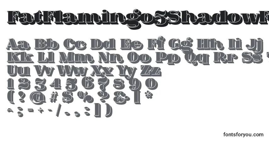 Schriftart FatFlamingo5ShadowFill – Alphabet, Zahlen, spezielle Symbole