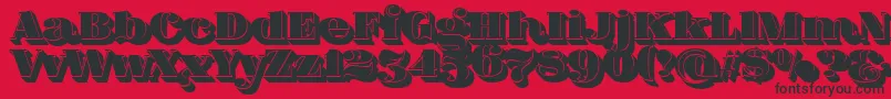 FatFlamingo5ShadowFill Font – Black Fonts on Red Background