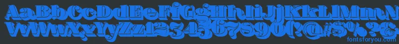 FatFlamingo5ShadowFill Font – Blue Fonts on Black Background