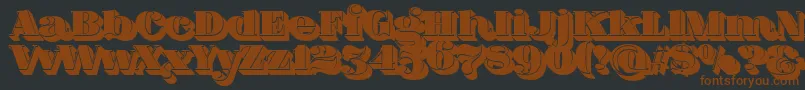 FatFlamingo5ShadowFill Font – Brown Fonts on Black Background