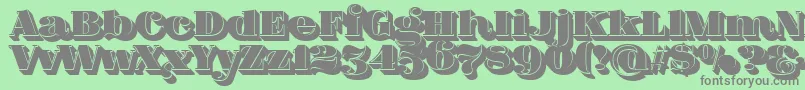 FatFlamingo5ShadowFill Font – Gray Fonts on Green Background