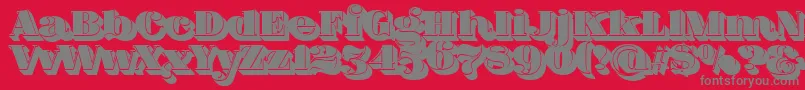 FatFlamingo5ShadowFill Font – Gray Fonts on Red Background