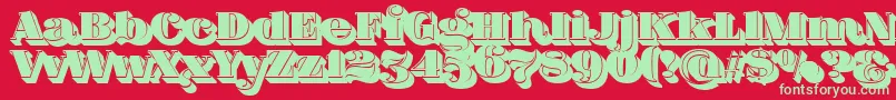 FatFlamingo5ShadowFill Font – Green Fonts on Red Background