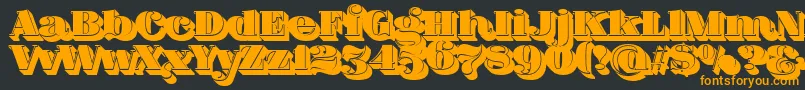 FatFlamingo5ShadowFill Font – Orange Fonts on Black Background