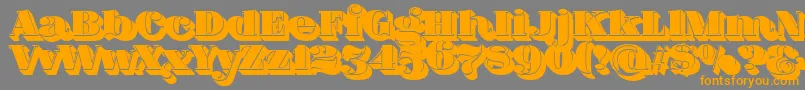 FatFlamingo5ShadowFill Font – Orange Fonts on Gray Background