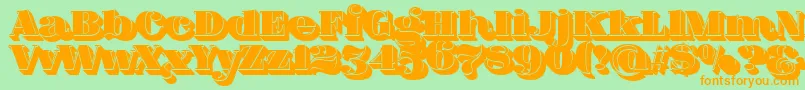 FatFlamingo5ShadowFill Font – Orange Fonts on Green Background