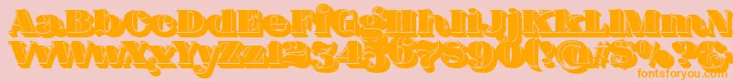 FatFlamingo5ShadowFill Font – Orange Fonts on Pink Background