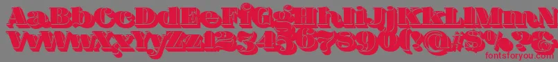 FatFlamingo5ShadowFill Font – Red Fonts on Gray Background