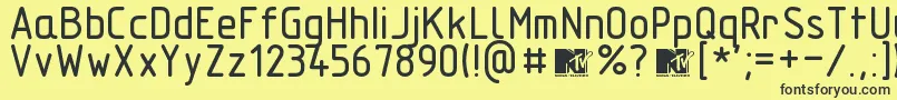 Technicznapomocround Font – Black Fonts on Yellow Background