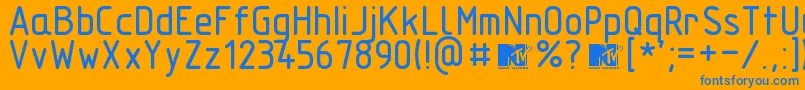 Technicznapomocround Font – Blue Fonts on Orange Background