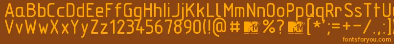 Technicznapomocround Font – Orange Fonts on Brown Background