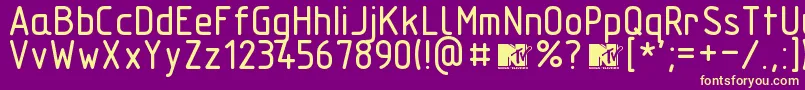 Technicznapomocround Font – Yellow Fonts on Purple Background