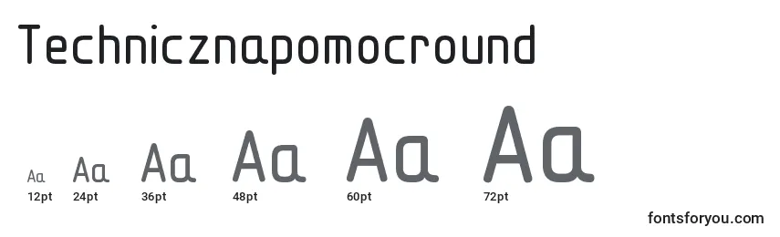 Größen der Schriftart Technicznapomocround