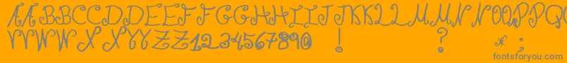 JmhPaulaSm-fontti – harmaat kirjasimet oranssilla taustalla