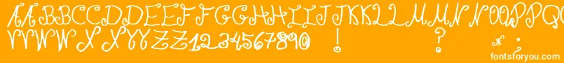JmhPaulaSm-Schriftart – Weiße Schriften auf orangefarbenem Hintergrund